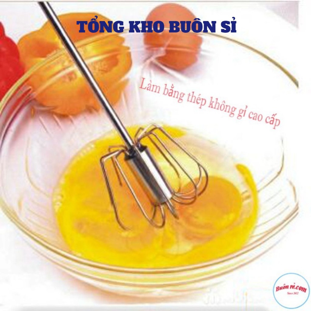 Dụng Cụ Cây Đánh Trứng Inox Có Trục Xoay Tự Động Nhỏ Gọn Tiện Dụng