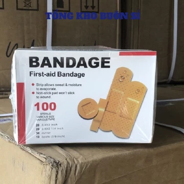 (COMBO 2) Hộp Băng Gạc Y Tế Cá Nhân Dán Vết Thương 100 Miếng To Nhỏ, Hộp Băng Gạc Y Tế 100 Miếng To Nhỏ Giá Rẻ