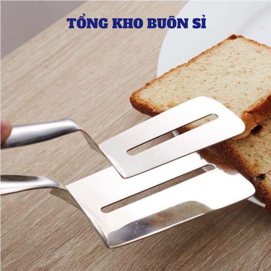 Kẹp Gắp Thức Ăn, Đồ Nóng (SET 2 KẸP) Kẹp inox gắp thức ăn, xẻng lật thực phẩm chiên đồ ăn bằng inox 304