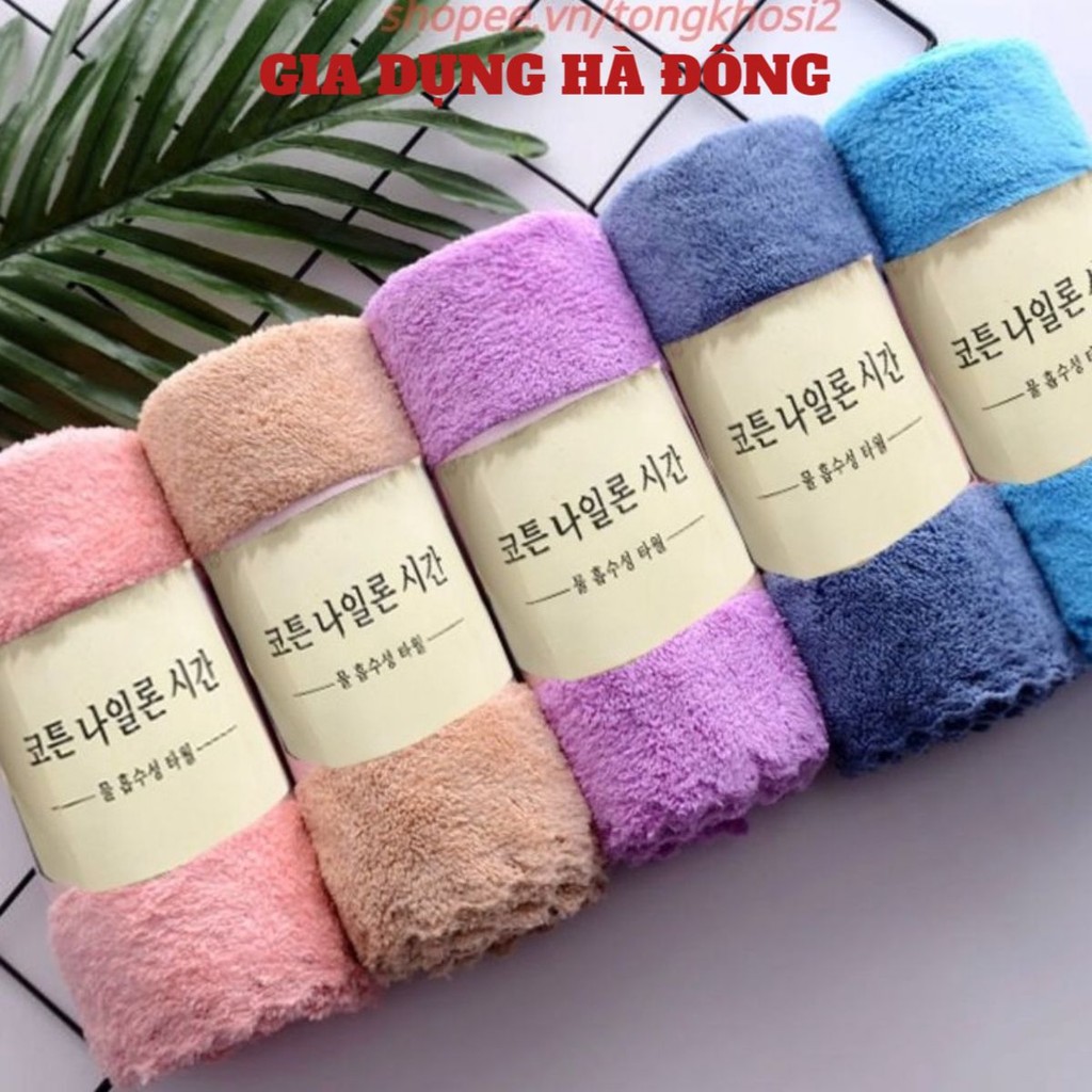 Khăn Mặt Lông Cừu Hàn Quốc 50x30cm Siêu Thấm Hút #khanmat