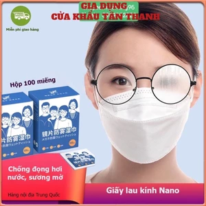 Khăn lau kính Nano hộp 100 miếng khăn giấy chống bám hơi nước, giấy lau kính chống mờ sương, mồ hôi, chống nhờn