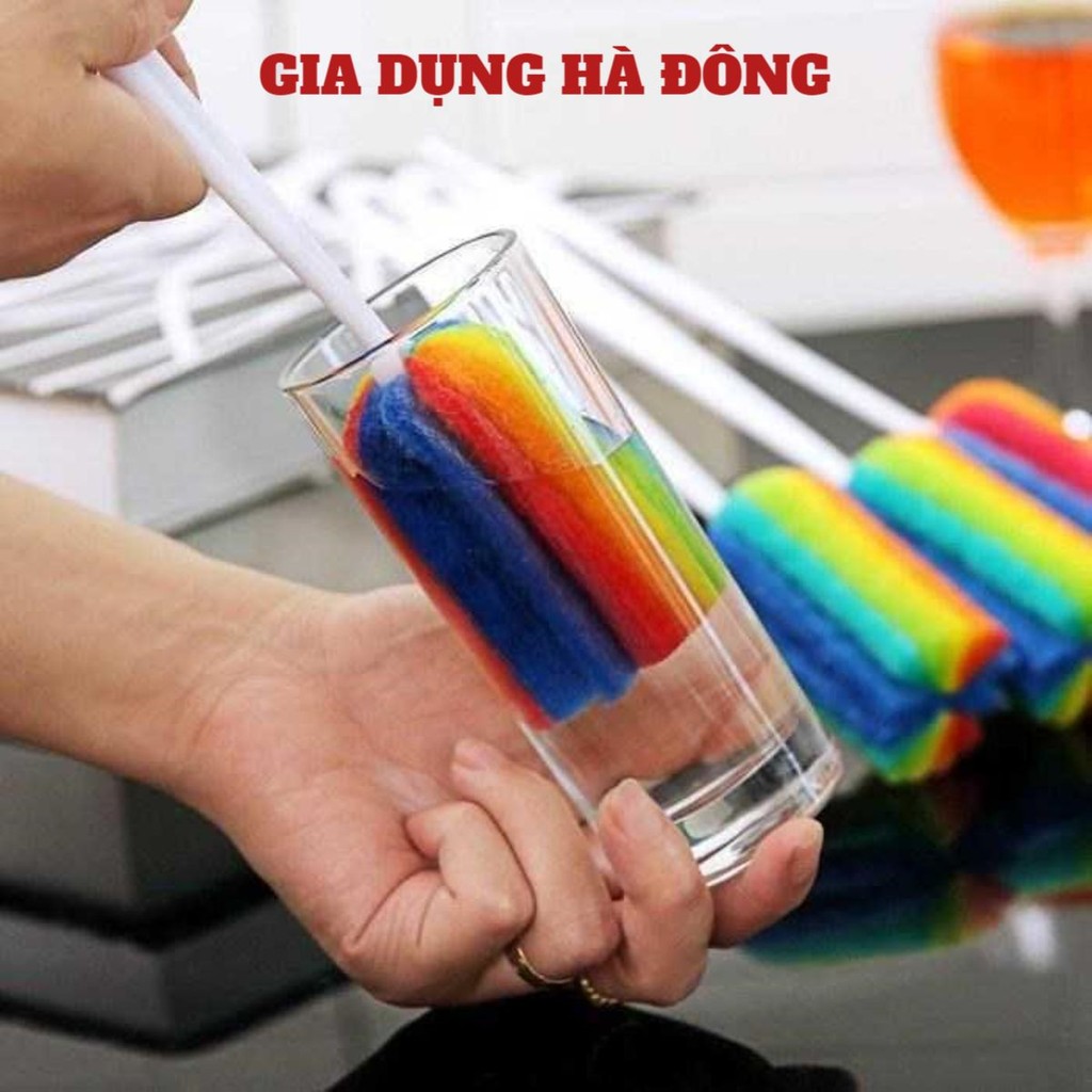 (COMBO 2) Dụng cụ rửa ly, cốc, bình sữa | CỌ LY CỐC BẢY MÀU | CỌ 7 MÀU #dungcurualy