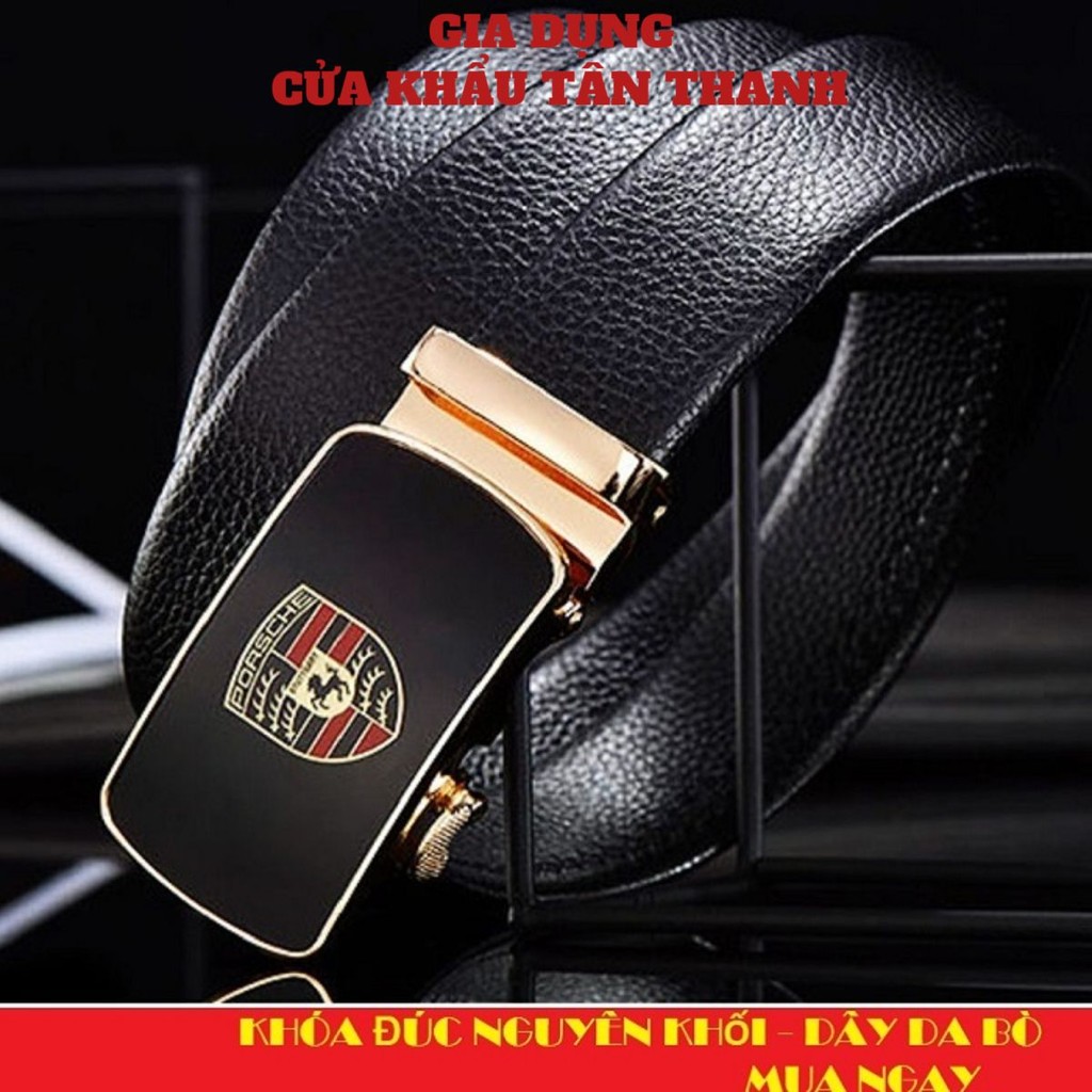 Thắt Lưng Da Bò 100% Chính Hãng Mạ Vàng, Thắt Lưng Da Nam Hàng Hiệu Khóa Cài Tự Động Cao Cấp  [#thắt_lưng_nam]