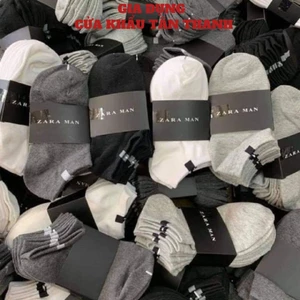 Tất Vớ Zara Cổ Ngắn Thời Trang - Vớ Nam, Nữ Cao Cấp Mầu Basic Chất Cotton 100% Co Giãn Thấm Tốt Hàng Chính Hãng#