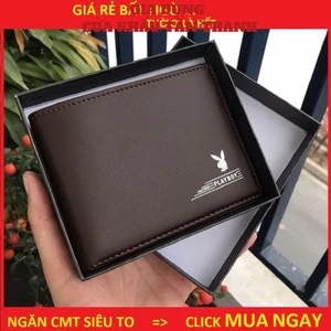 Ví Nam Da Đẹp Hàng Hiệu Thời Trang Cao Cấp, Ví Bóp Nam Da PU Nhiều Ngăn Chính Hãng, Bóp Ví Nam PLAYBOY Da Xịn