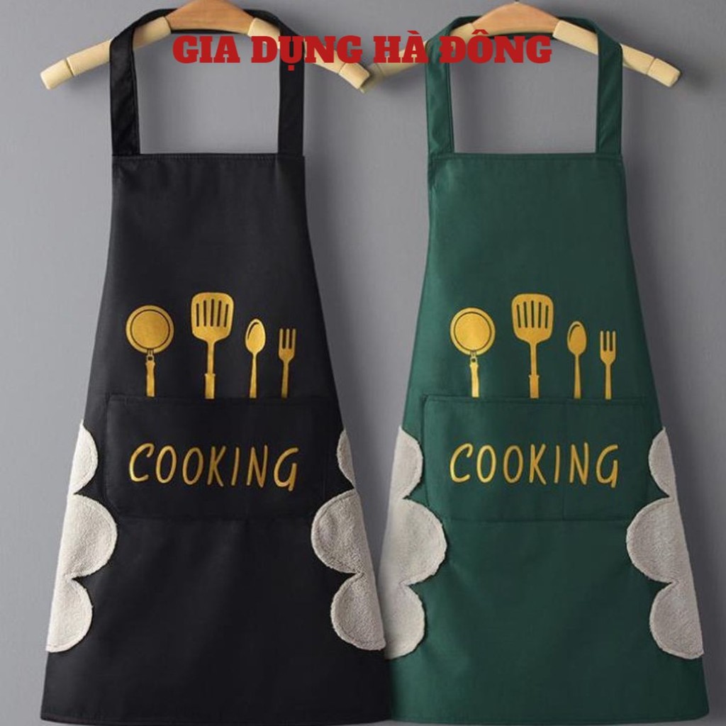 Tạp Dề Nấu Ăn Đa Năng Phong Cách Hàn Quốc Tạp Dề Chống Nước Cao Cấp Có Khăn Lâu 2 Bên Siêu Cute- 𝗚𝗜𝗔𝗗𝗨𝗡𝗚𝗛𝗔𝗡𝗢𝗜𝟯𝟵