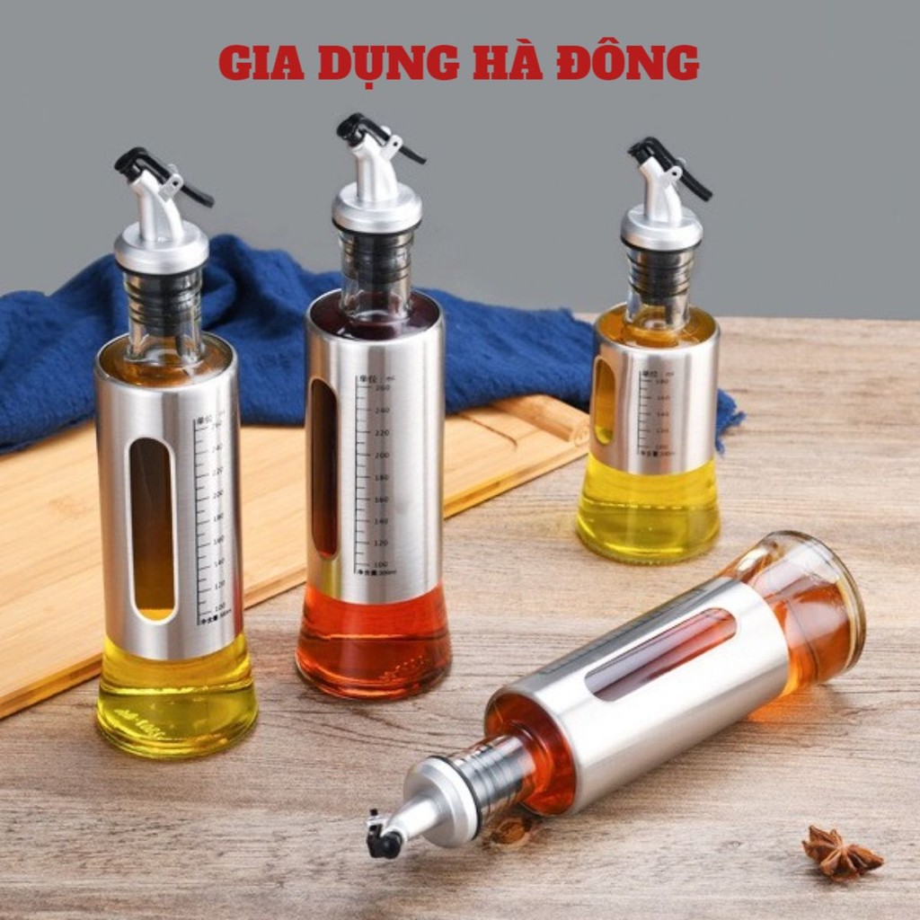 💛#chai_xịt_dầu💛 Bình thủy tinh đựng gia vị dầu ăn,nước tương,nước mắm, Lọ Gia Vị bọc inox cao cấp 300ML- #𝗚𝗜𝗔𝗗𝗨𝗡𝗚𝗛𝗔𝗡𝗢𝗜39