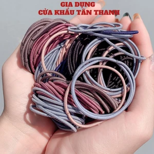 Set 100 chun buộc tóc trơn nhiều màu kèm túi zip