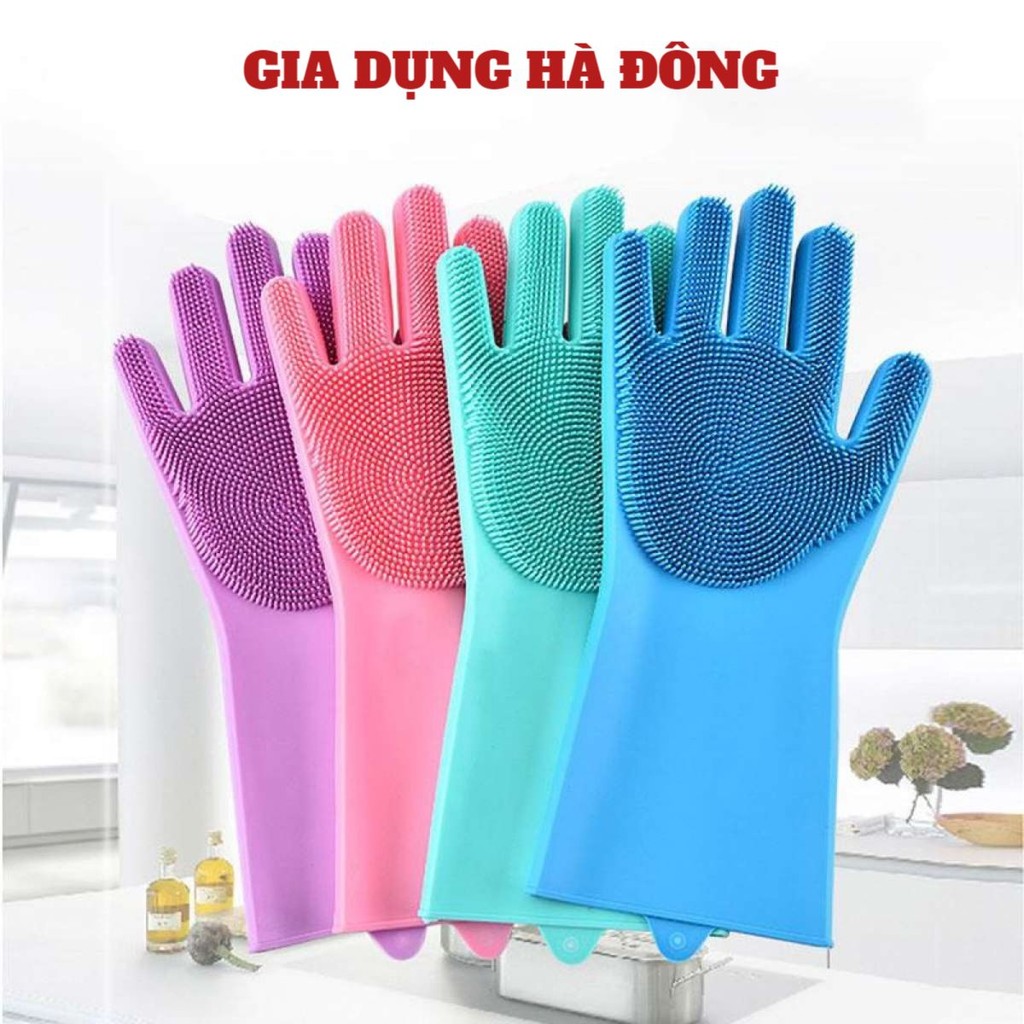 1 CẶP GĂNG TAY RỬA CHÉN BÁT - GANG BAO TAY SILICON CAO SU CÓ GAI TẠO BỌT THÔNG MINH TIỆN LỢI CHỐNG TRƠN TRƯỢT BẢO VỆ TAY