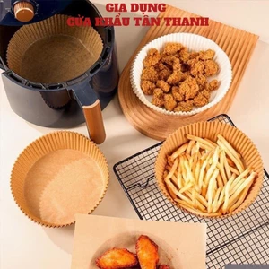 Giấy lót nồi chiên không dầu dạng khay 50 tờ theo khuôn phù hợp với nồi chiên không dầu, đa năng tiện dụng
