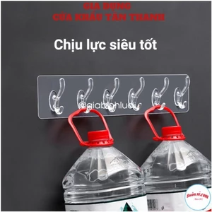 Kệ Dán Tường Nhà Tắm Tong Suôt Thanh Gía Treo Đồ 6 Đa Năng Tiện Dụng