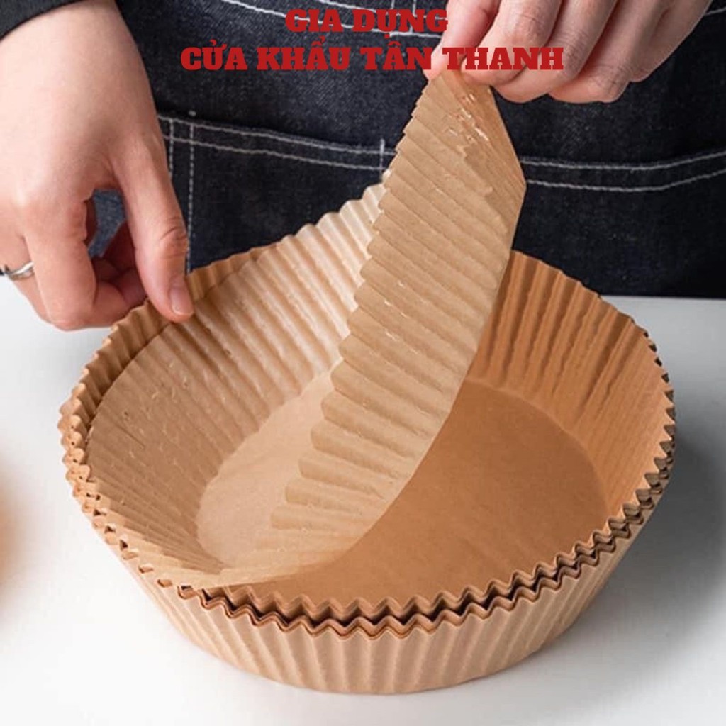Giấy nến vàng khay lót nồi chiên không dầu 1 tệp 50 tờ cực tiện không gây hỏng nồi