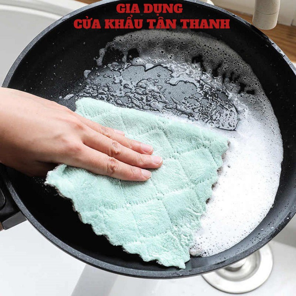 [COMBO 10]Khăn lau tay, lau bếp, lau chén đĩa đa năng 2 mặt siêu thấm 22*16cm (KLT04)