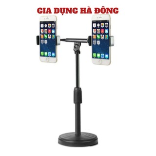 (CHÍNH HÃNG) Giá Đỡ Điện Thoại Để Bàn Kẹp 2 Điện Thoại Livestream Xem Video Xoay 360 Độ Cao Cấp - #kepdienthoai