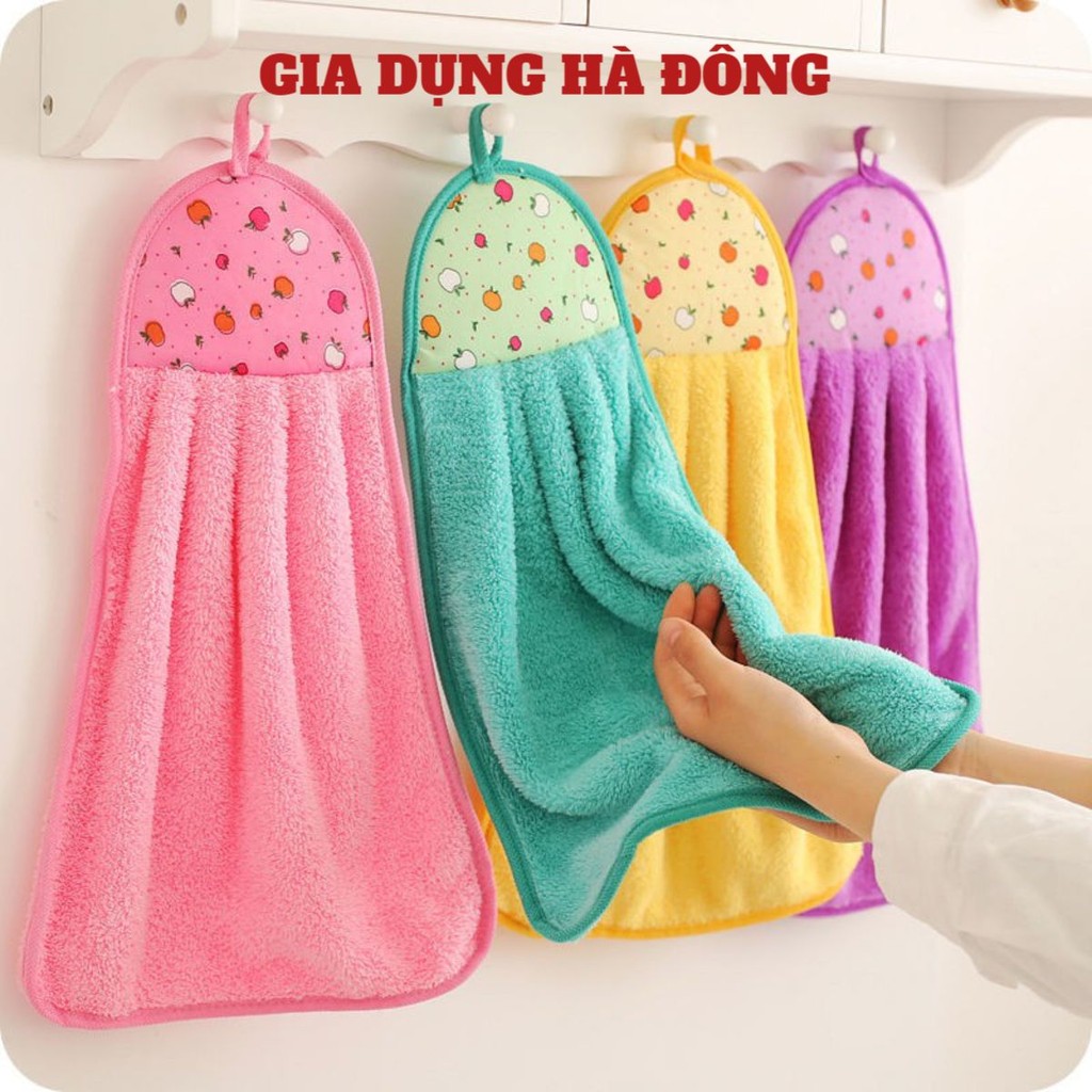 Khăn Lau Tay, Lau Bát Nhà Bếp Siêu Thấm Nước Size Lớn - Khăn Lau Tay Treo Tường Nhiều Màu ( #khanlau )