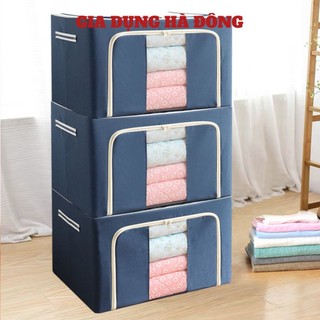 Túi Đựng Quần Áo Chăn Màn Khung Thép Vải Oxford Cỡ Lớn 66L, Thùng Vải Đựng Quần Áo 100-135L Gấp Gọn Tiện Lợi #TÚIVẢI