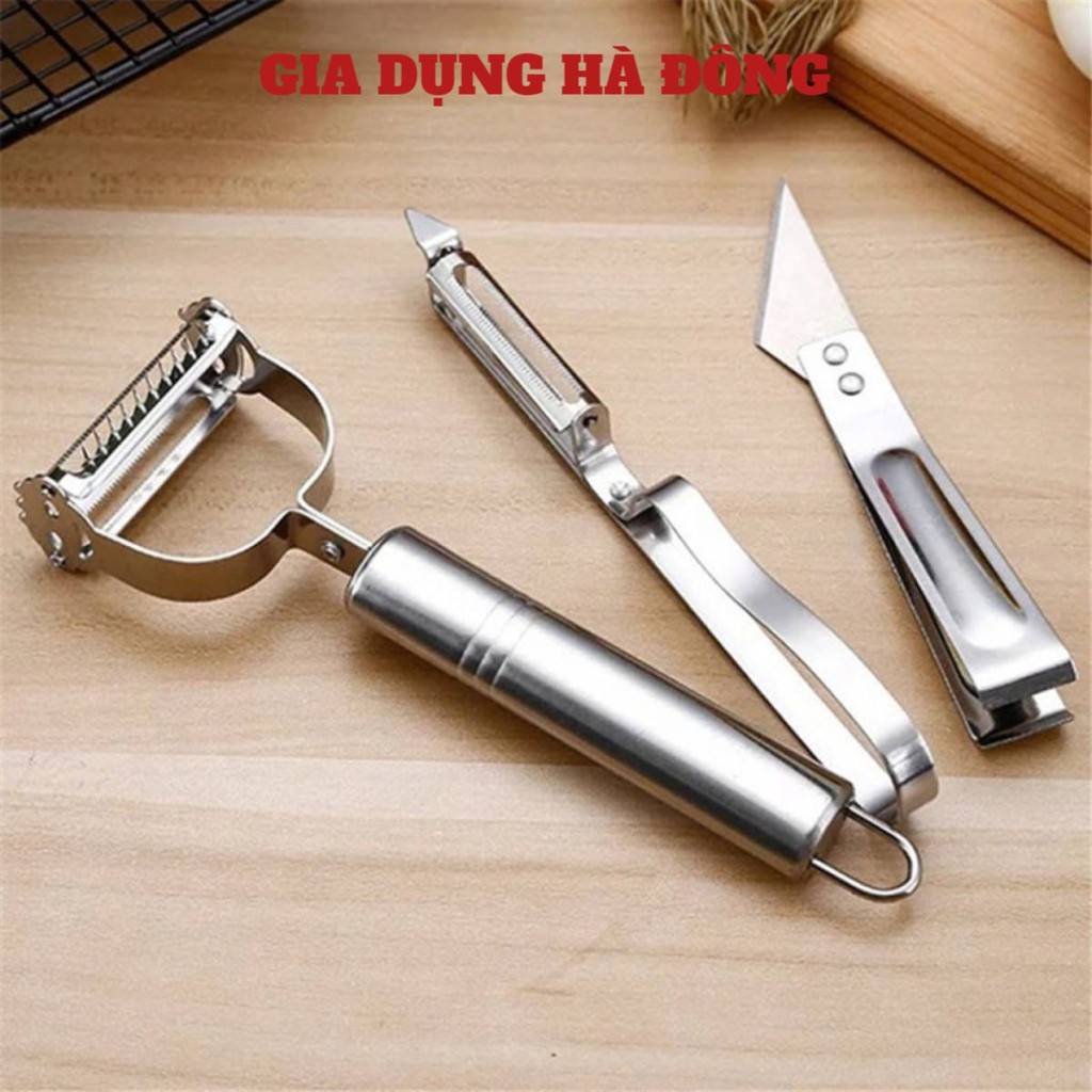 BỘ 3 DỤNG CỤ BÀO VỎ, NẠO RAU CỦ QUẢ 2in1