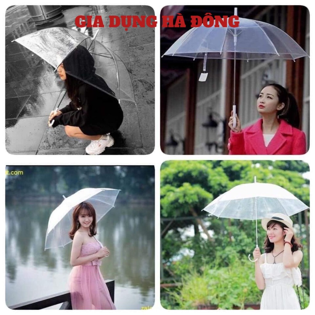 (Combo 5 ô ) Ô trong suốt gấp gọn che mưa thời trang tiện lợi, Dù trong suốt cao cấp chắn chắn độ bền cao