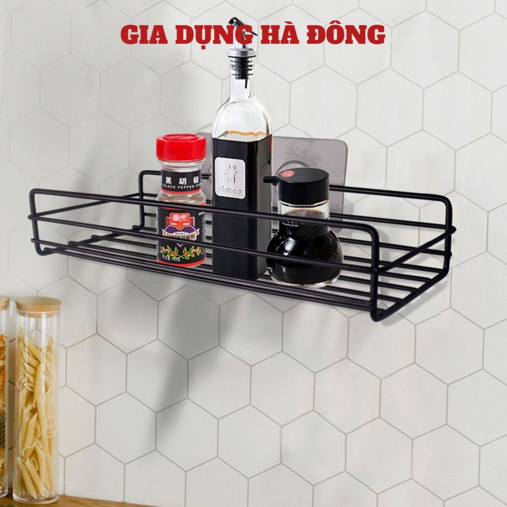 Gía/Kệ sắt chữ nhật đa năng để đồ nhà tắm, phòng bếp dán tường siêu chắc không khoan đục GG