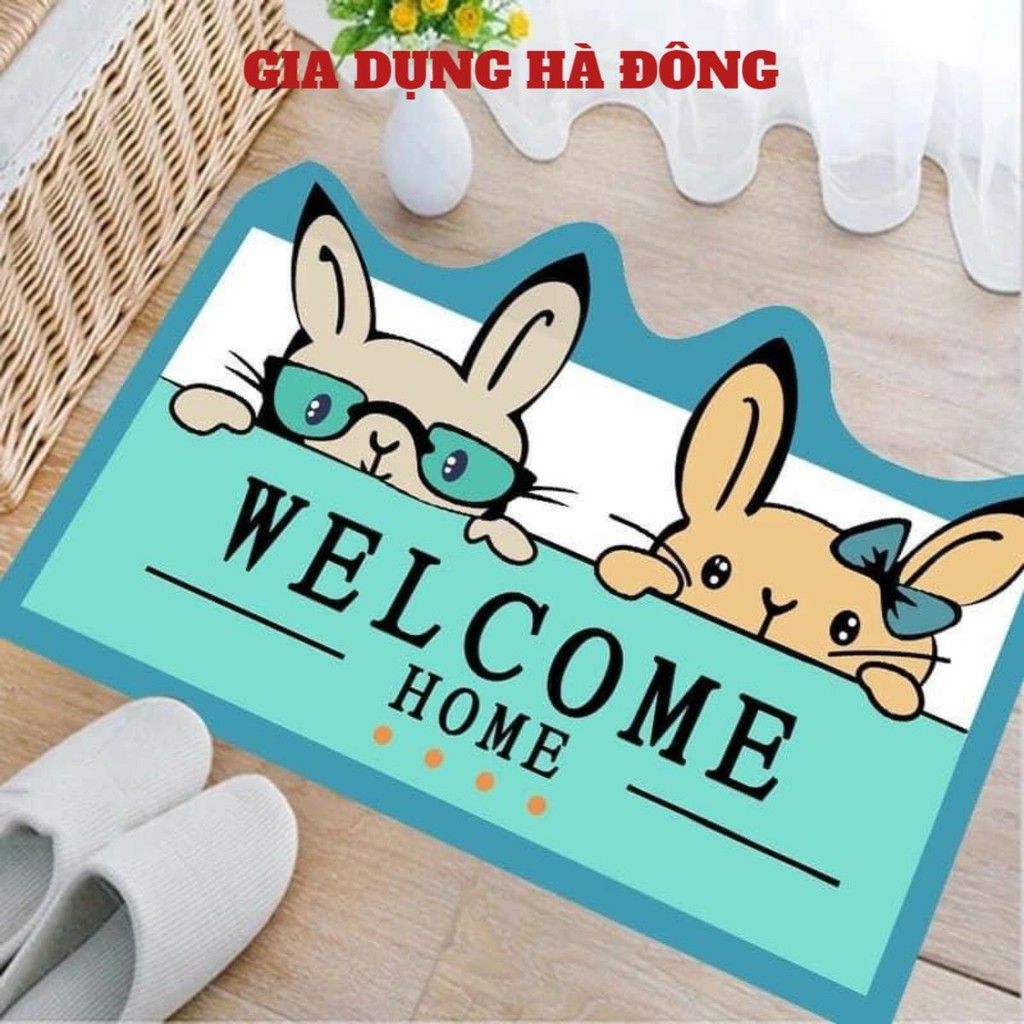 (CAO CẤP) Thảm lau chân chống trượt thấm nước (LOẠI DÀY), thảm chùi chân hình thú size 40x60cm GG9763