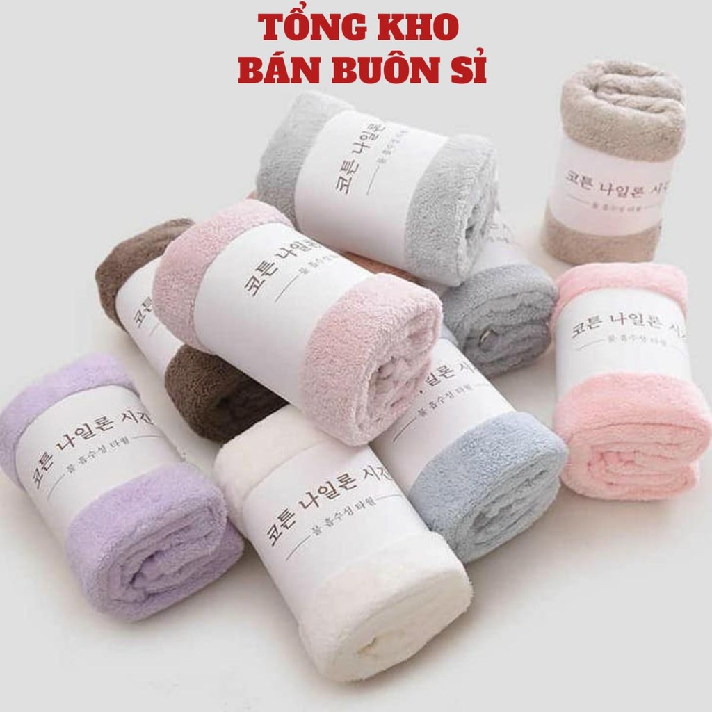 5 Khăn Mặt , Khăn Rửa Mặt Lông Cừu Mềm Mại Xuất Hàn Mẫu Mới 30x50cm Loại 1 Dầy Đẹp