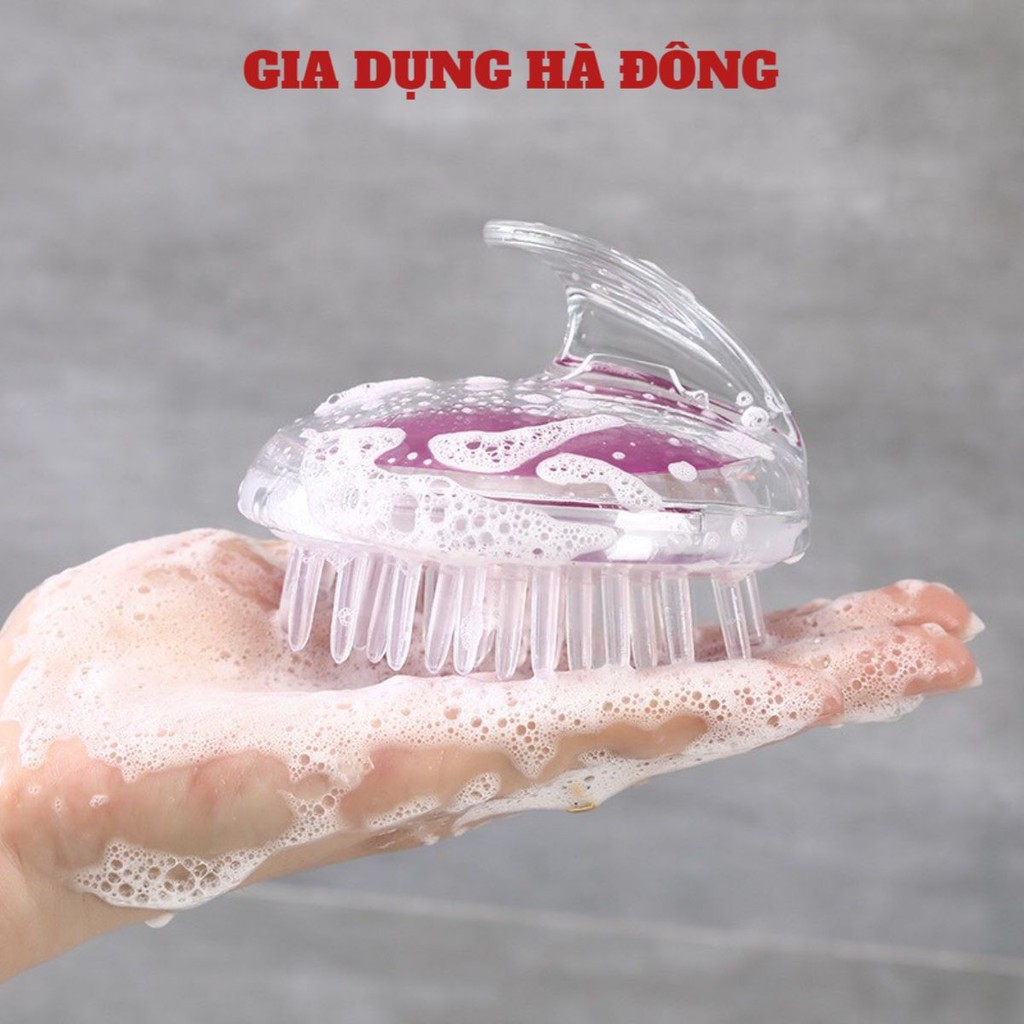 Lược Gội Đầu Massage Gai Silicon - Bàn chải gội đầu kích thích mọc tóc GC02