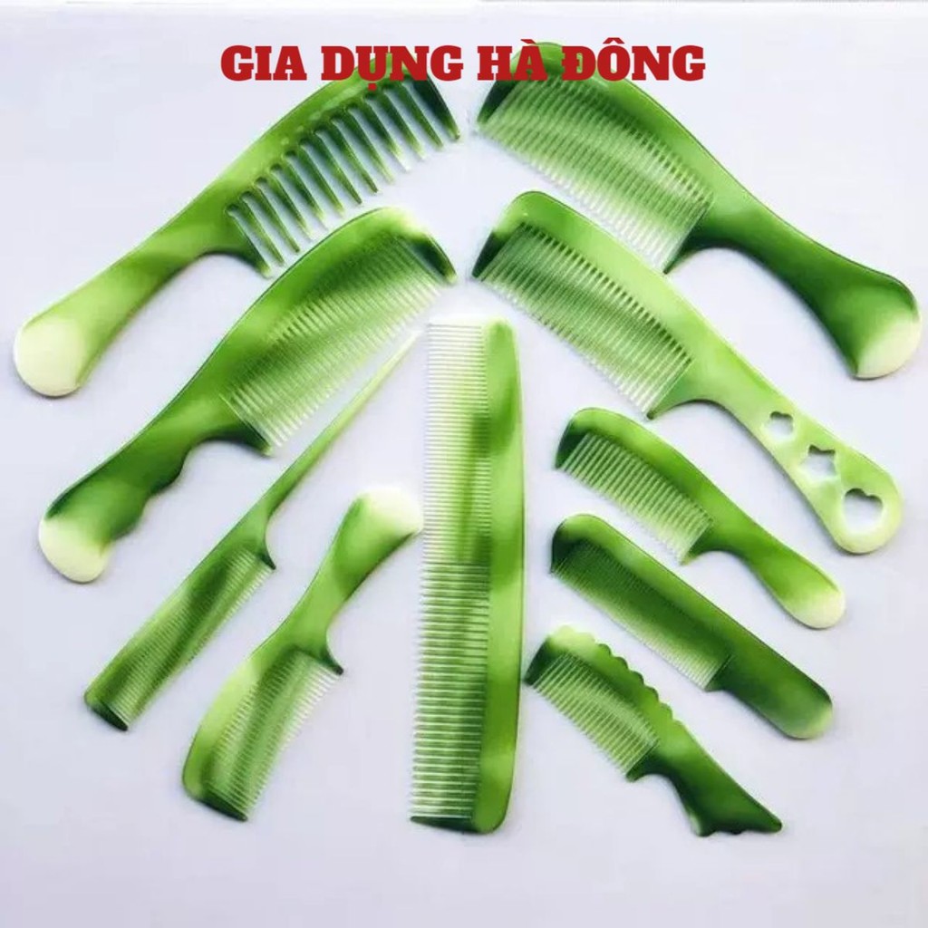 [Set 10- Lược Chải Tóc] Lược Chải Đầu Matxa Da Đầu Chống Tĩnh Điện Tiện Dụng Hai Mầu Xanh Vàng Nhiều Size Bền Đẹp