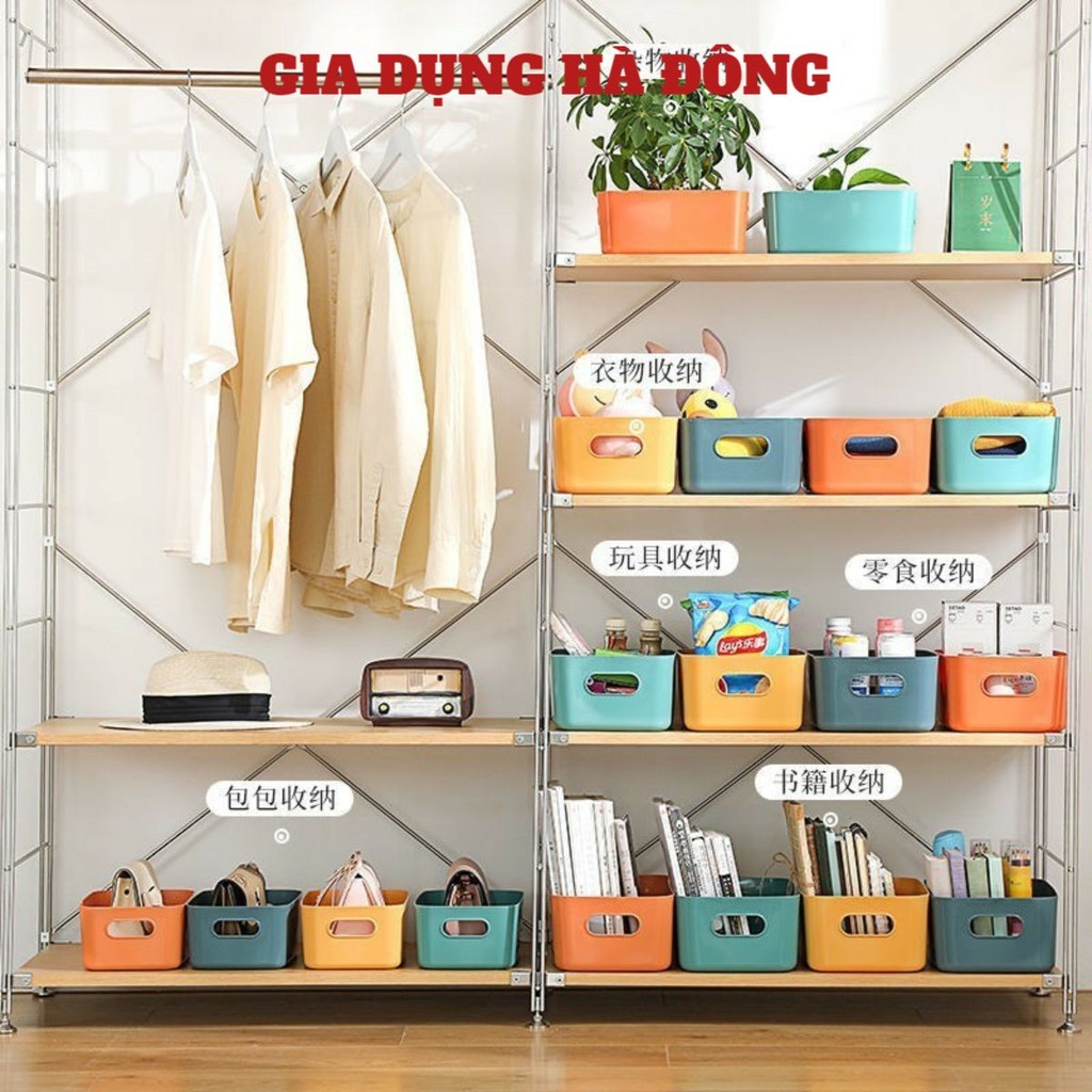 (Set 3 giỏ) Giỏ đựng đồ ,mỹ phẩm ,quần áo, đồ dùng trong bếp bằng nhựa đa năng T2 Hộp Đựng Đồ Cao Cấp #giodungdo