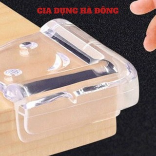(Bộ 4 Miếng) Bịt Góc Bàn Cạnh Bàn Siêu Dính Chất Lượng Cao Silicon Trong Suốt Không Mùi Nhựa Chống Va Đập An Toàn Cho Bé