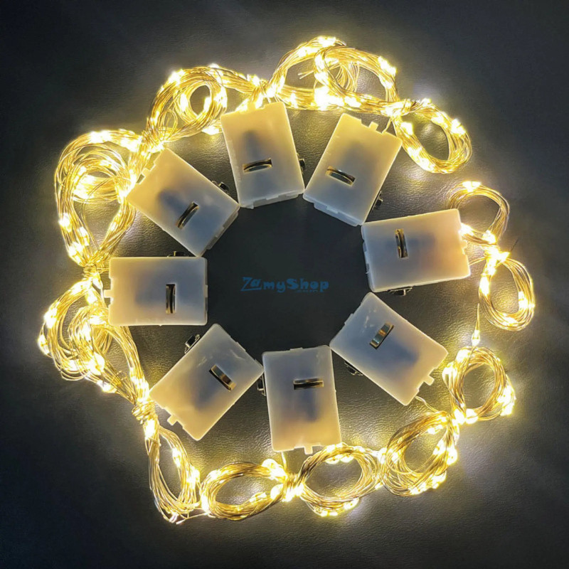 Dây Đèn Led Fairy Light Đom Đóm Dây 1m, 2m Dùng Pin Cúc Áo An Toàn Cho ...