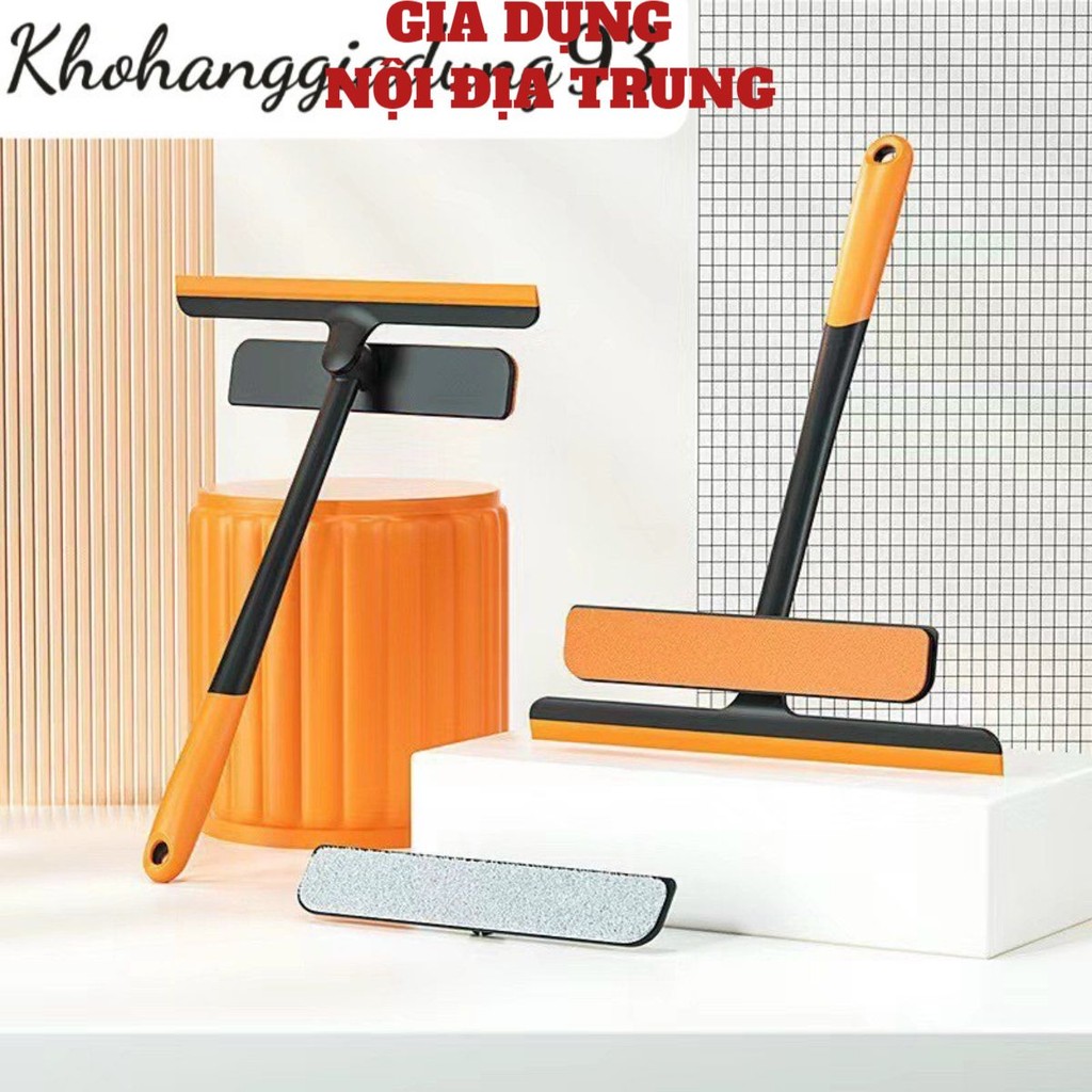Cây lau kính đa năng 3trong1,Chổi lau kính gạt nước 2 đầu xoay 360 độ🍀FREESHIP🍀Dụng cụ lau cửa kính cầm tay tiện dụng