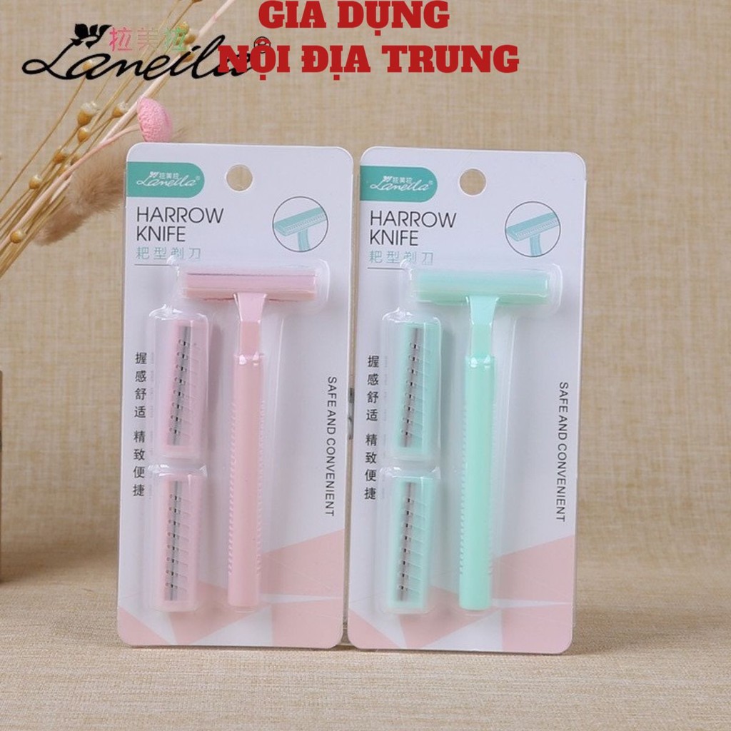 Bộ dao cạo lông tiết kiệm thời gian thiết kế sang trọng, Bàn cạo lông nam nữ đa năng 3 lưỡi, Dao cạo lông cơ thể an toàn