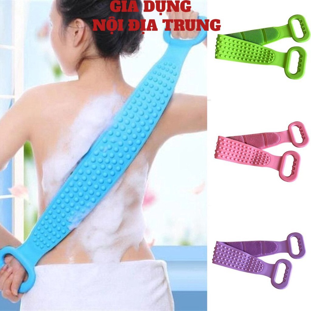 Dây Đai Chà cọ Lưng🍀FREESHIP🍀Dây Kỳ Lưng 2 Mặt Đa Năng bằng silicon kỳ cọ massage tẩy da chết khi tắm, giảm mụn lưng