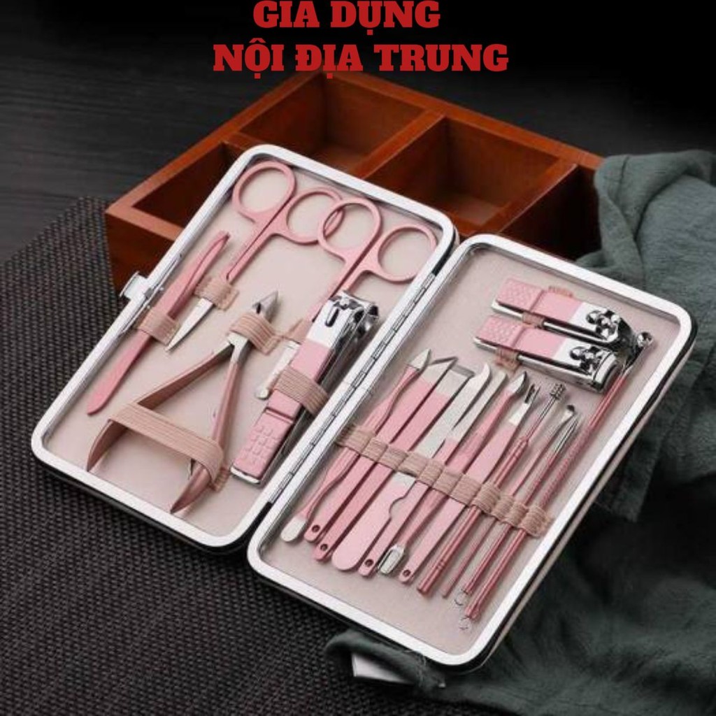 Bộ Dụng Cụ Cắt Tỉa Móng Đa Năng 18 Chi Tiết🍀FREESHIP🍀Bộ Cắt Móng Tay,Chân Hộp Hồng Siêu Đẹp Sang Chảnh
