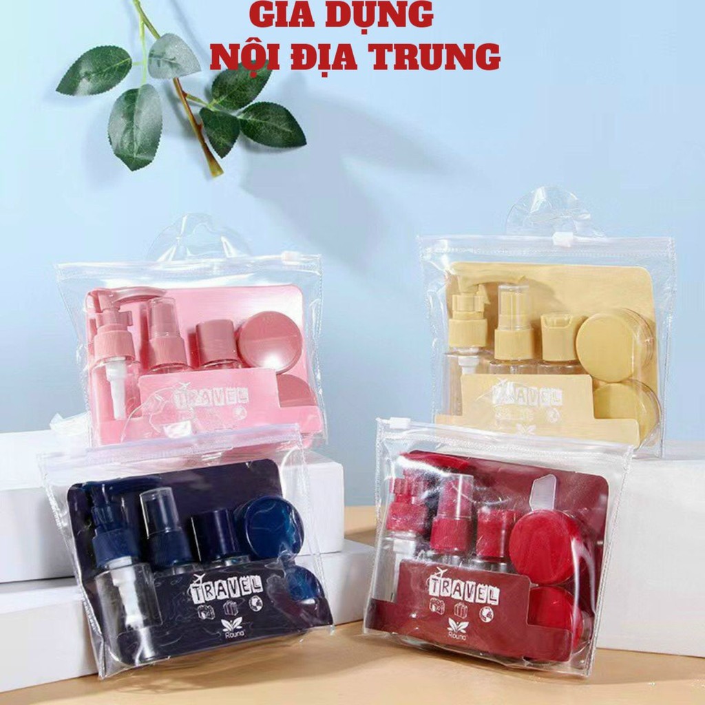Dụng cụ triết mỹ phẩm🍁 #CHIẾT_MỸ_PHẨM 🍁Chai lọ chiết mỹ phẩm du lịch, Bộ chiết mỹ phẩm 8 món trong hộp nhựa chắc chắn,AT
