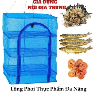 Lồng Phơi Khô Thực Phẩm Đa Năng , Dụng Cụ Phơi Cá Chống Ruồi Muỗi , Lưới PE Dễ Dàng Vệ Sinh , Lông 4 Tầng Có Thể Thu Gọn