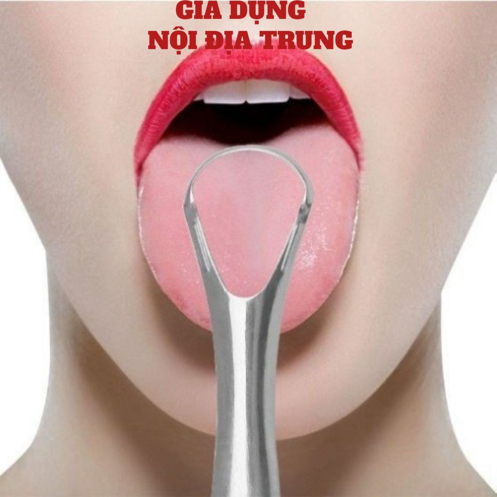 Dụng cụ vệ sinh Lưỡi🍀 FREESHIP🍀Cạo lưỡi bằng thép không gỉ tiện dụng
