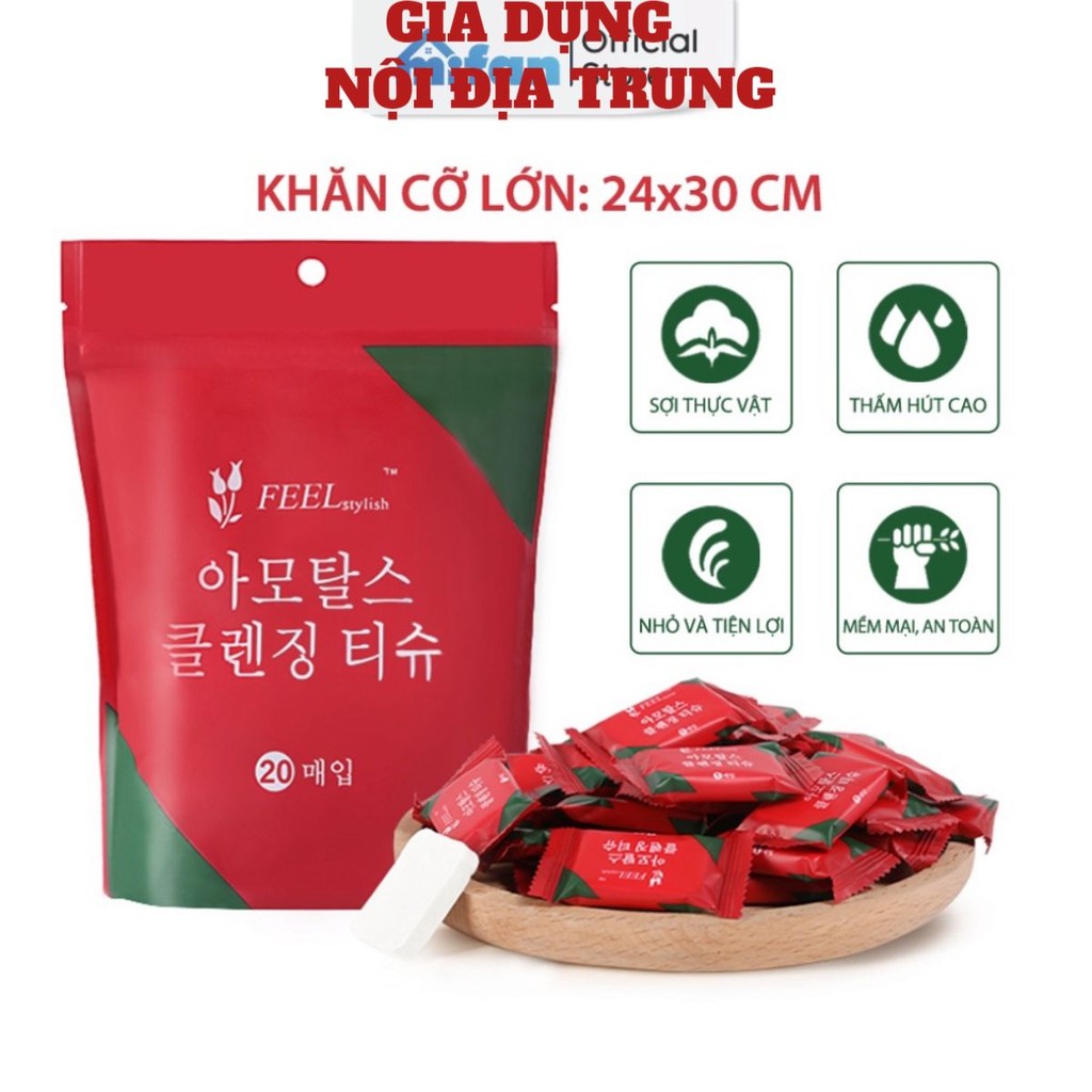 [COMBO 10] Khăn Giấy Nén Hàn Quốc Cao Cấp MIFAN Khăn 24x30cm - Loại Dày 2 Lớp - Mang Đi Du Lịch, Công Tác Tiện Lợi