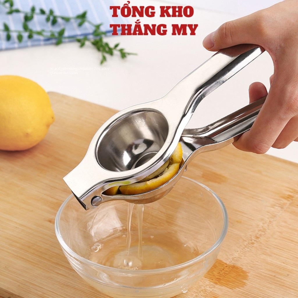 Dụng cụ ép chanh, vắt cam, trái cây cầm tay nhỏ gọn kích thước 21 cm , Máy Ép vắt hoa quả inox 304 (kẹp vắt chanh)