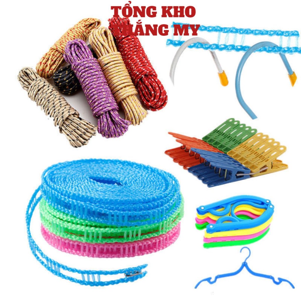 [COMBO 10] Dây phơi quần áo chống rơi, dồn xô đồ chất liệu sợi chắc chắn dễ sử dụng - Dây phơi đồ thông minh dài 5m khôn
