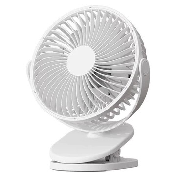 Quạt Kẹp Bàn Xịn To Đẹp - Quạt Mini Kẹp Bàn Tích Điện 5 Tốc Độ Gió, Xoay Linh Hoạt Có Đèn LED