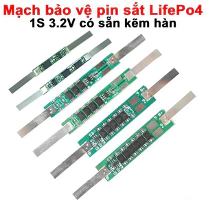 Mạch Bảo Vệ Pin Sắt LiFePO4 1S 3.2V - Dòng Xả 2A 9A, Có Sẵn Kẽm Hàn