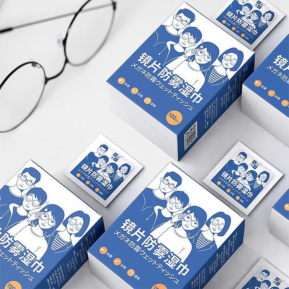Hộp 100 Khăn Lau Mắt Kính Nano Chống Mờ Sương, Bám Hơi Nước Hiệu Quả