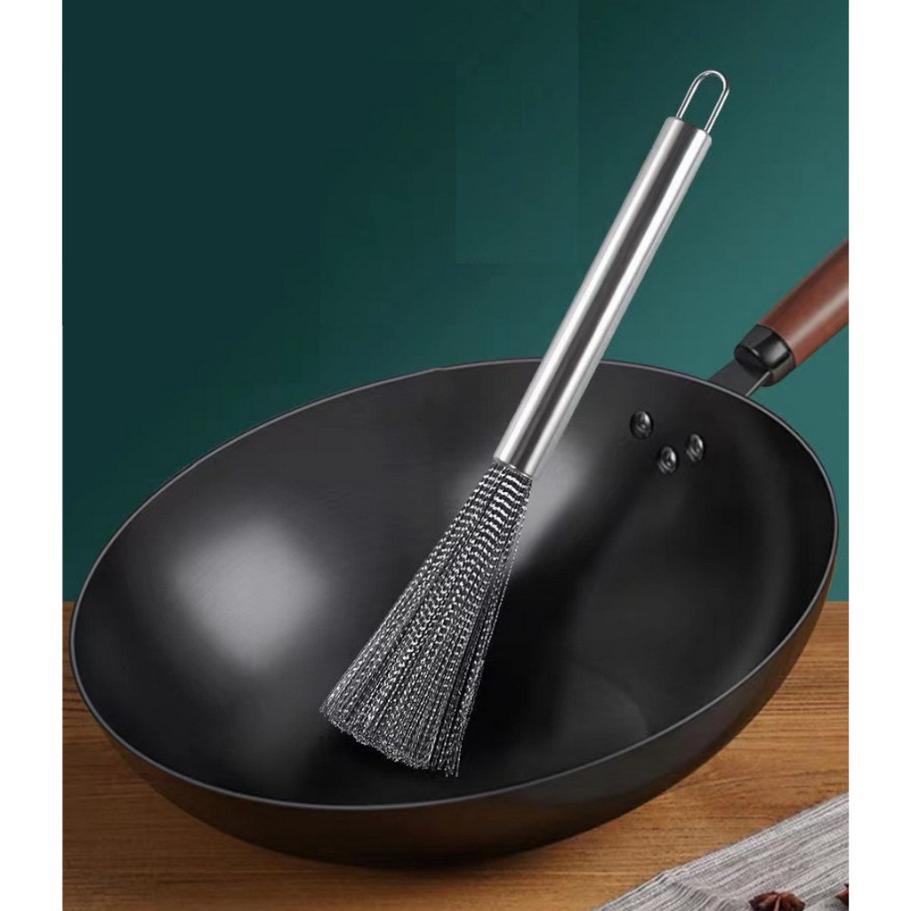 Chổi Inox 304 Chuyên Dùng Cọ Chà Rửa Nồi, Chảo Siêu Sạch, Siêu Nhanh Tiện Lợi