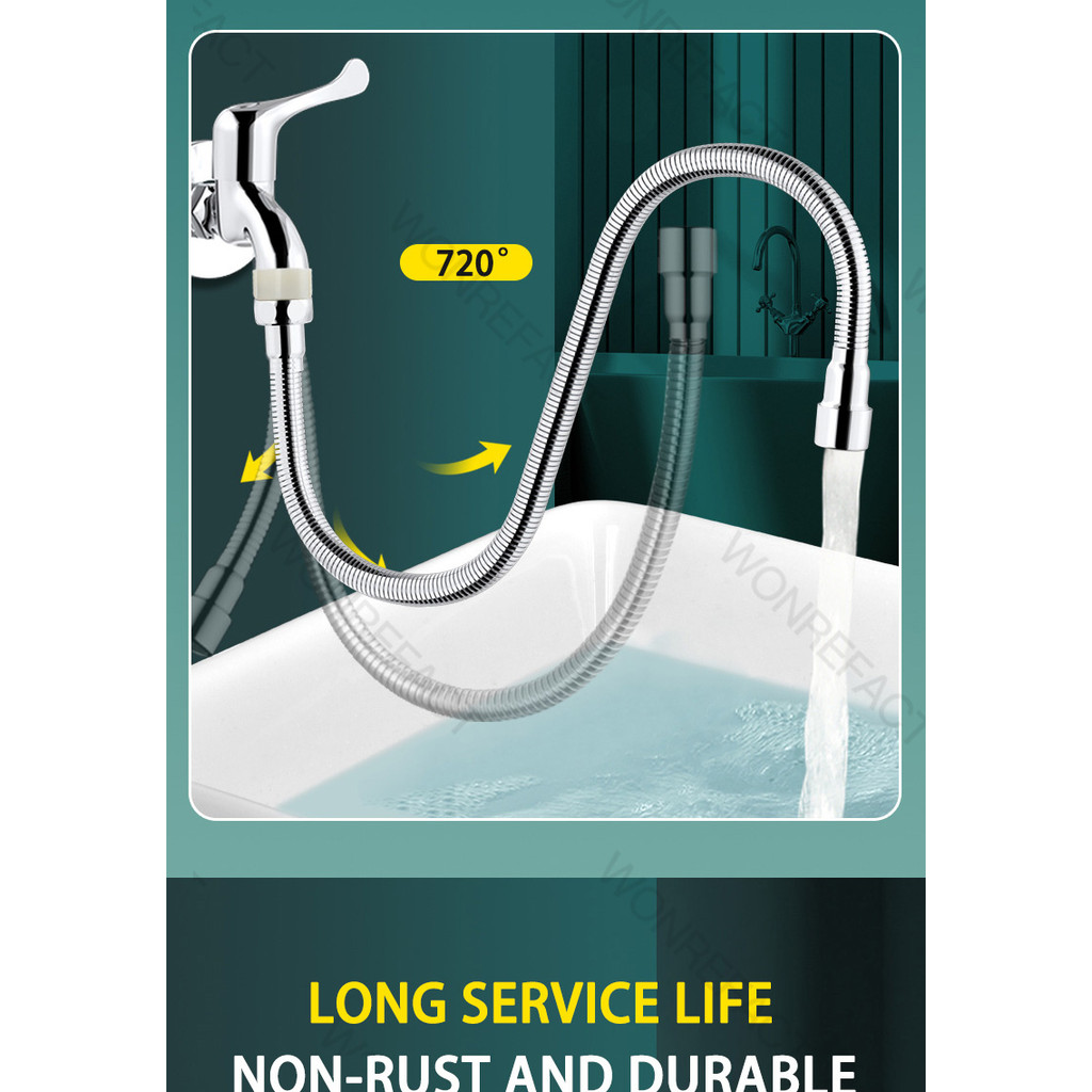 Vòi Nước Bằng Thép Không Gỉ Ống Nối Dài Xoay 720 Độ Và Uốn Cong Tùy Thích