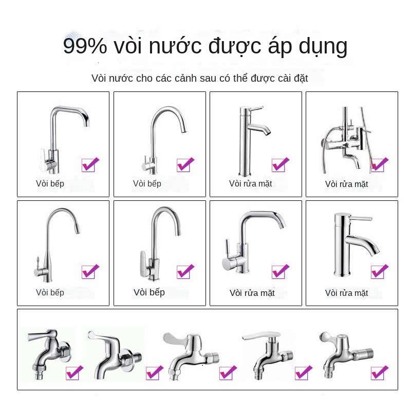 Vòi Nước Bằng Thép Không Gỉ Ống Nối Dài Xoay 720 Độ Và Uốn Cong Tùy Thích