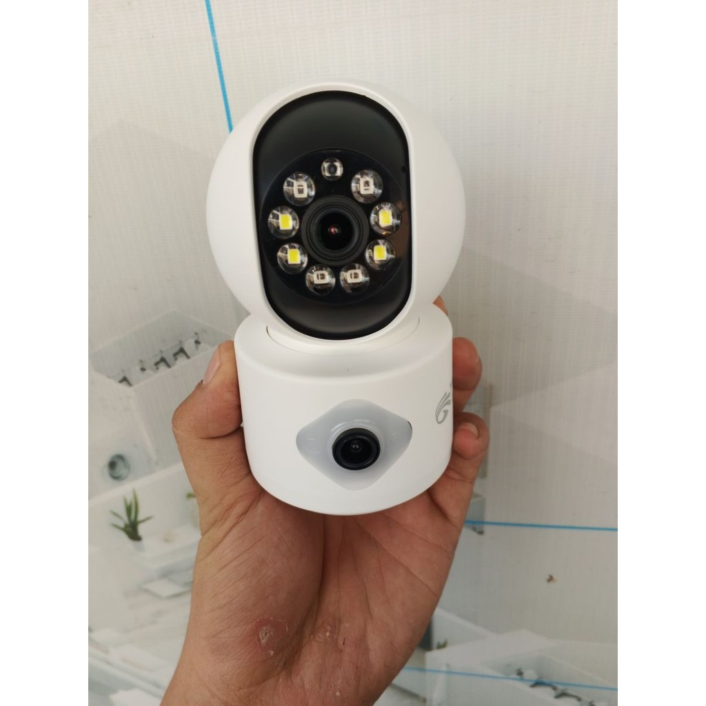 Camera Wifi Yoosee Qs-415 16Mp 2 Mắt Trong Nhà Xem 2 Màn Hình, Xoay 320°, Đàm Thoại 2 Chiều