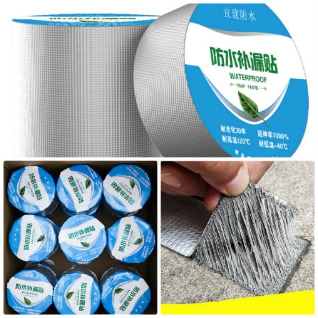 Băng Keo Siêu Dính Waterproof Dài 5M Chuyên Dán Chống Thấm Cho Tường, Mái Tôn, Ống Nước, Phao Bơi ...