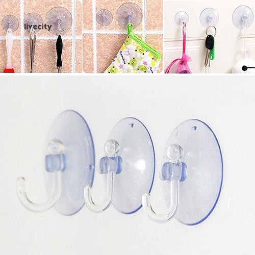 Combo 10 Móc Hít Chân Không Trong Suốt Size 3Cm