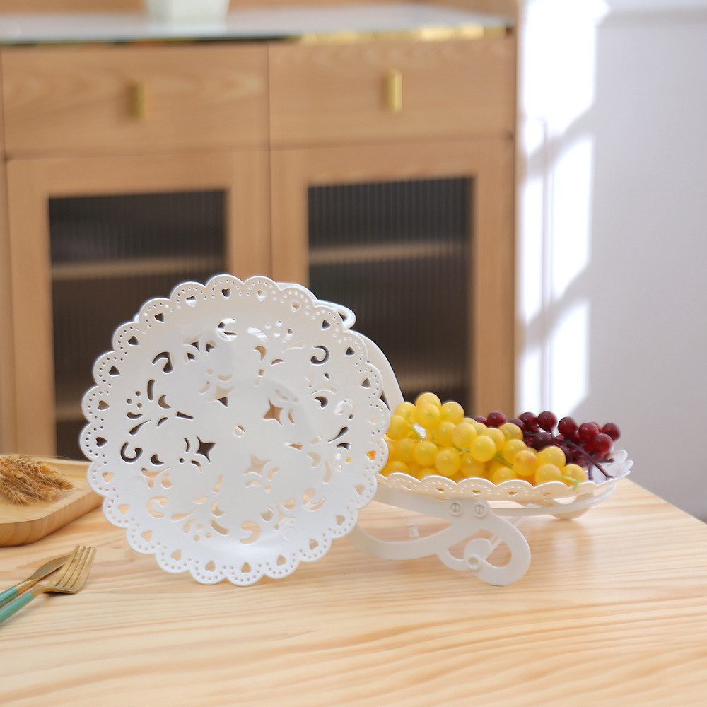Khay Nhựa 2 Tầng Trưng Bày Bánh Keọ, Trái Cây Thiết Kế Đơn Giản Sang Trọng